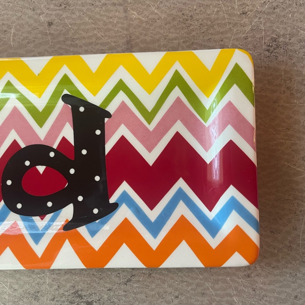 Coton Colors Bargello Mix Chevron Rectangular Tray - Picture 4 of 7